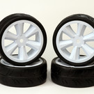 Gravity RC LLC GRC124GTW  USGT Tire on GT Spoke White wheel set of 4 NonBelted