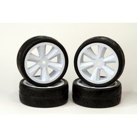 Gravity RC LLC GRC124GTW  USGT Tire on GT Spoke White wheel set of 4 NonBelted