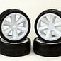 Gravity RC LLC GRC124GTW  USGT Tire on GT Spoke White wheel set of 4 NonBelted Gravity RC LLC GRC124GTW  USGT Tire on GT Spoke White wheel set of 4 NonBelted