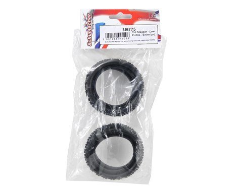 Schumacher Cut Stagger Low Profile Front Tires - 2.2 1/10 2WD Buggy Tires (2) Blue Compound