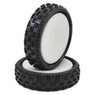 Schumacher U6801 2.2 Pre-Mounted Front Cut Stagger 2wd Buggy Tires Yellow (2)