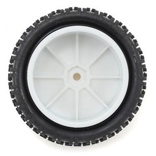 Schumacher U6812 2.2 Wide Stagger Rib 1/10 4WD Buggy Front Tire Yellow Mounted (2)