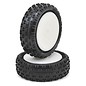 Schumacher U6812 2.2 Wide Stagger Rib 1/10 4WD Buggy Front Tire Yellow Mounted (2)