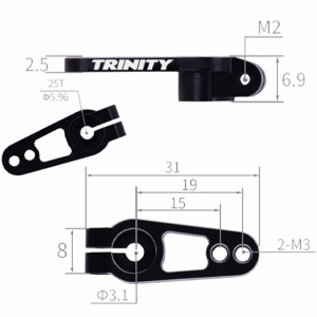 Trinity TEP1925  Low Profile Billet Aluminum Servo Horn 25T Spline