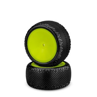 J Concepts JCO3180-201021  JConcepts Pin Swag 2.2" Mounted Rear Buggy Carpet Tires (Yellow) (2) (Pink) w/12mm Hex 3180201021