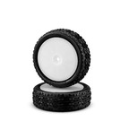 J Concepts JCO3166-101011  Pink Swagger 2.2" 4WD Front Buggy Tires On White Wheels (2)