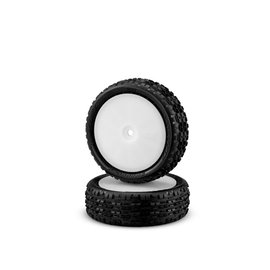 J Concepts JCO3166-101011  Pink Swagger 2.2" 4WD Front Buggy Tires On White Wheels (2)
