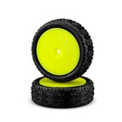 J Concepts JCO3166-201011  Pink Swagger 2.2" 4WD Front Buggy Tires On Yellow Wheels (2)