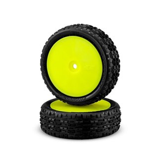 J Concepts JCO3166-201011  Pink Swagger 2.2" 4WD Front Buggy Tires On Yellow Wheels (2)