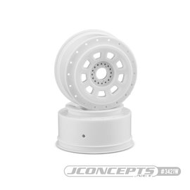 J Concepts JCO3421W  JConcepts 9-Shot 17mm Hex Sct Tire Wheel, White, for 1/8th Buggy to Dirt Oval (2) (White) w/17mm Hex