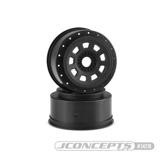 J Concepts JCO3421B  JConcepts 9-Shot 17mm Hex Sct Tire Wheel, Black, for 1/8th Buggy to Dirt Oval (2) (Black) w/17mm Hex