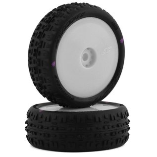J Concepts JCO4003-101011  JConcepts Mini-B Swagger Pre-Mounted Front Tires (White) (2) (Pink)