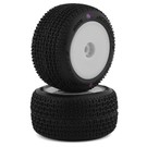 J Concepts JCO4005-101021  JConcepts Mini-B/Mini-T 2.0 Twin Pin Pre-Mounted Rear Tires (White) (2) (Pink) 4005101021