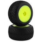 J Concepts JCO4004-2221  JConcepts Mini-B/Mini-T 2.0 Ellipse Pre-Mounted Rear Tires (Yellow) (2) (Green) 40042221