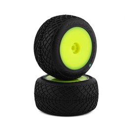 J Concepts JCO4004-2221  JConcepts Mini-B/Mini-T 2.0 Ellipse Pre-Mounted Rear Tires (Yellow) (2) (Green) 40042221