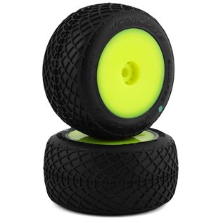 J Concepts JCO4004-2221  JConcepts Mini-B/Mini-T 2.0 Ellipse Pre-Mounted Rear Tires (Yellow) (2) (Green) 40042221