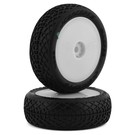J Concepts JCO4002-1211  JConcepts Mini-B Ellipse Pre-Mounted Front Tires (White) (2) (Green) 40021211