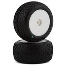 J Concepts JCO4004-1221  JConcepts Mini-B/Mini-T 2.0 Ellipse Pre-Mounted Rear Tires (White) (2) (Green) 40041221