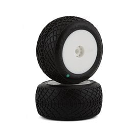 J Concepts JCO4004-1221  JConcepts Mini-B/Mini-T 2.0 Ellipse Pre-Mounted Rear Tires (White) (2) (Green)