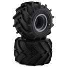 J Concepts JCO3084-40910  Yellow Fling Kings Pre-Mounted Tires on Silver Wheels