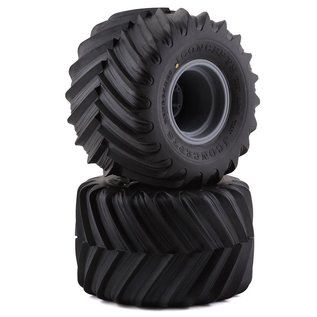 J Concepts JCO3085-40910  Yellow  Renegades Tires Pre-mounted Wheels on Silver Wheels for E-Revo 2.0, Kraton (2)