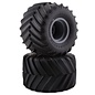 J Concepts JCO3085-40910  Yellow  Renegades Tires Pre-mounted Wheels on Silver Wheels for E-Revo 2.0, Kraton (2)