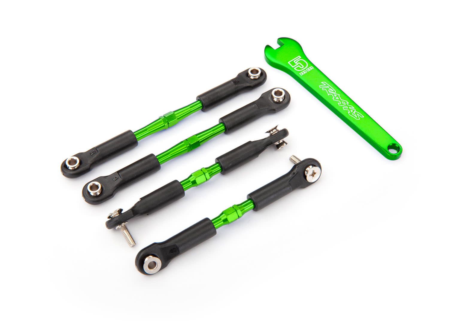 TRA3741G Green Alu Turnbuckle Camber Link Set w/ Wrench (4) Rustler