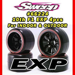 SWEEP SWP66229  F1 V6 EXP Set - Front X-Medium 661729 Rear Soft 661920 compound Low Profile pre-glued tires 4pcs set (4)