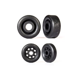 Traxxas TRA9461  Black Wheels, for Wheelie Bar (26mm (2), 18mm (2)) for Drag Slash Bandit Rustler Stampede 2WD