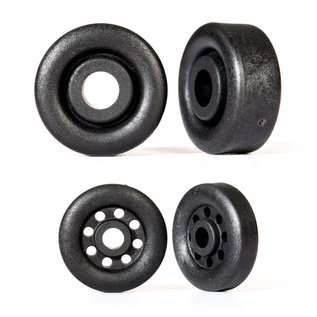 Traxxas TRA9461  Black Wheels, for Wheelie Bar (26mm (2), 18mm (2)) for Drag Slash Bandit Rustler Stampede 2WD