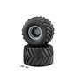 J Concepts JCO3085-4099  Yellow Renegades Tires Pre-mounted Wheels on Silver Wheels for Maxx & LMT 30854099