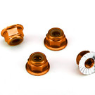 Traxxas TRA1747T  4mm Orange Aluminum Flanged Locking Serrated Nuts (4)