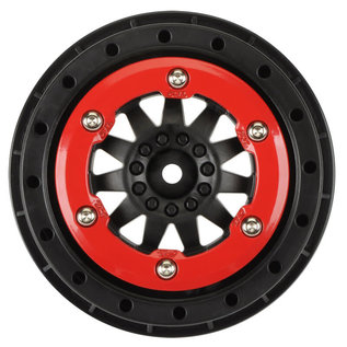 Proline Racing PRO2746-03  F-11 Black & Red Bead-Loc Short Course Wheels (2)
