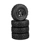 J Concepts JCO4023-35911  Tusk 1.0" Tires, Gold Compound, Pre-Mounted, Black 3431B Glide 5 Wheel, Fits Axial SCX24