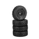 J Concepts JCO4023-3594  Tusk 1.0" TIres, Gold Compound, Pre-Mounted, Black 3430B Hazard Wheel, Fits Axial SCX24 40233594