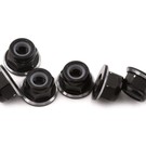 1UP Racing 1UP80507 1UP Racing 4mm Aluminum Flanged Locknuts (Black/Silver) (6)