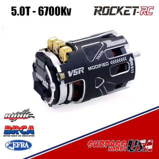 Surpass Hobby USA V5R-5.0 Rocket V5R Modified 5.0T 6700Kv Sensored Brushless Motor Silver/Black