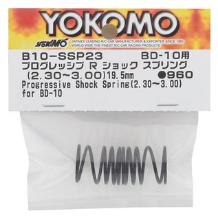 Yokomo YOKB10-SSP23A  BD10 Progressive Rear 2.30 - 3.00 Rate Shock Spring (2) (19.5mm)