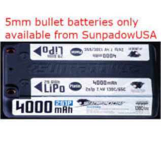 Sunpadow JA0031  Sunpadow 7.4V 4000mAh 130C/65C LiPo Battery Platin Series 5MM Plug