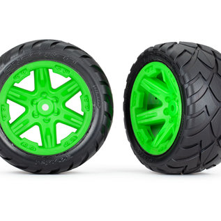 Traxxas TRA6768G  Green Anaconda 2.8" Pre-Mounted Tires w/RXT Wheels (2)