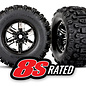 Traxxas TRA7774A  X-Maxx Black Chrome Wheel Sledgehammer L/R Tires & Wheels (2)