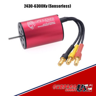 Surpass Hobby USA 2430-6300Kv 2S Mini Motor 2.0mm Shaft 3.5mm Connector 1/16, 1/18