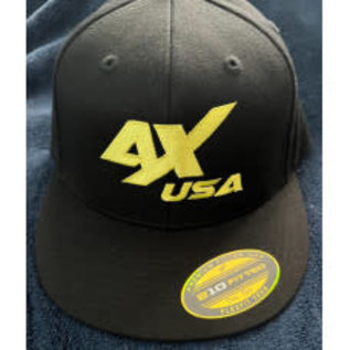 Awesomatix AUSA-HAT-YEL-BLK-FLAT-LXL  Awesomatix USA School Bus Yellow on Black Flat Brim Fitted Cap L/XL