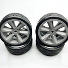 Gravity RC LLC GRC123  USGT Pre Glue Belted Tire on Gray "Edge" wheel set of 4