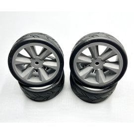 Gravity RC LLC GRC123  USGT Pre Glue Belted Tire on Gray "Edge" wheel set of 4 - Belted