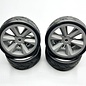 Gravity RC LLC GRC123  USGT Pre Glue Belted Tire on Gray "Edge" wheel set of 4 - Belted