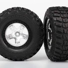 Traxxas TRA5880  Kumho Venture MT SCT Tires & Satin Chrome Wheels Black Beadlock (2)