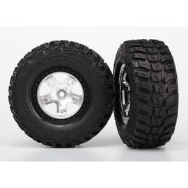 Traxxas TRA5880  Kumho Venture MT SCT Tires & Satin Chrome Wheels Black Beadlock (2)