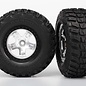 Traxxas TRA5880  Kumho Venture MT SCT Tires & Satin Chrome Wheels Black Beadlock (2)