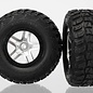 Traxxas TRA6874  Traxxas Kumho Venture MT Rear Tires (2) (Satin Chrome) (Standard) w/Split-Spoke Rear Wheel